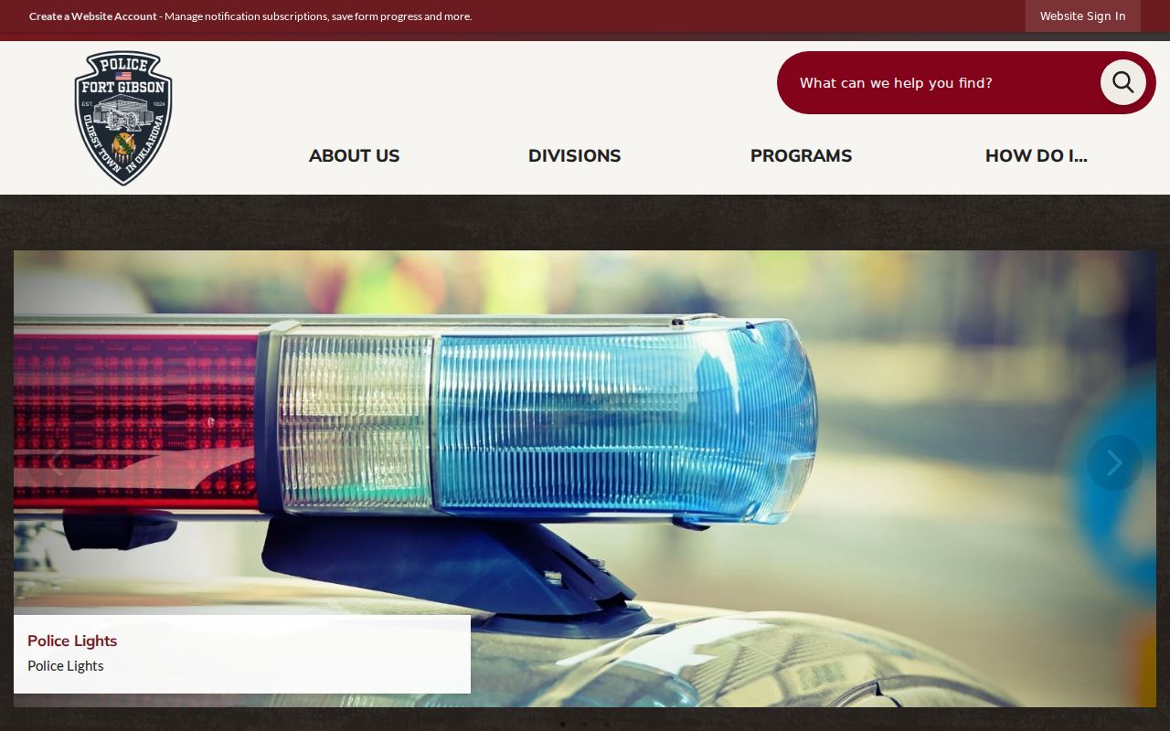 Fort Gibson Police official source page