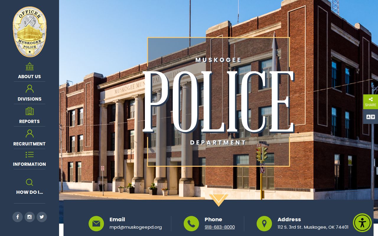 Muskogee Police official source page