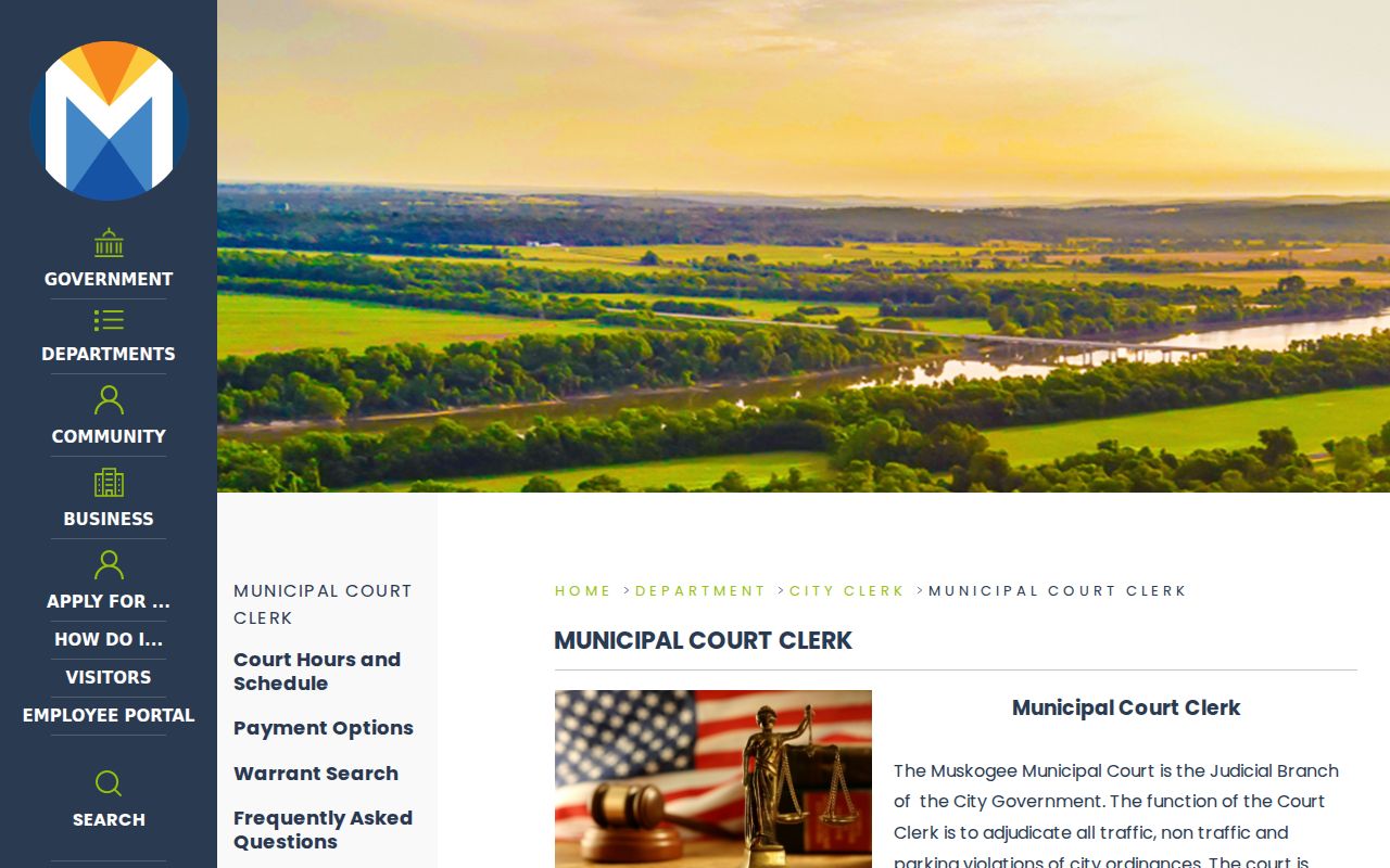 Muskogee Municipal Court city records source page